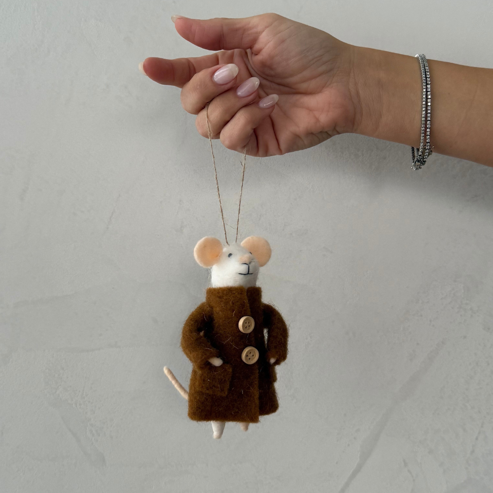 Bundled Bruce Mouse Holiday Ornament