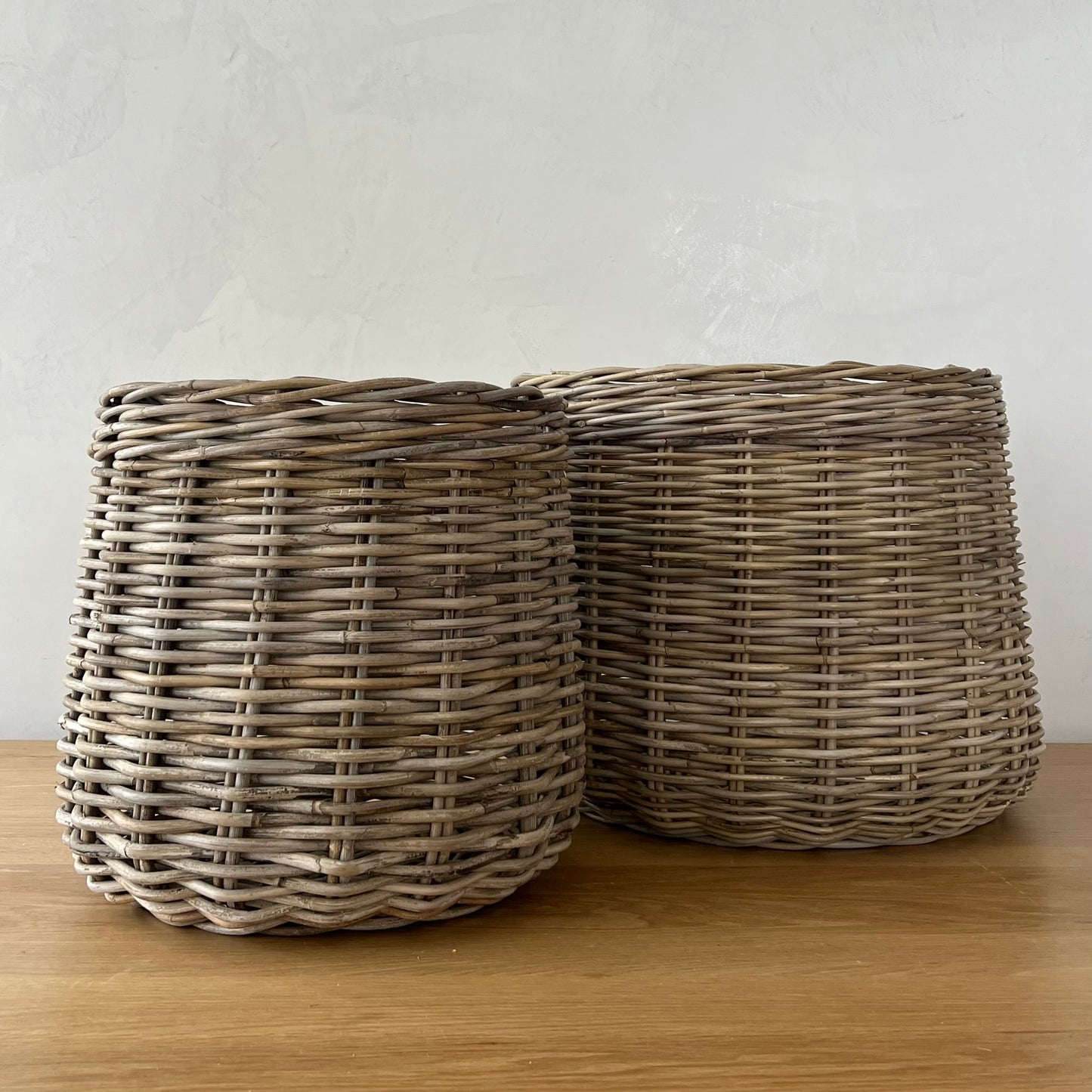 Round Rattan Baskets - Set of 2