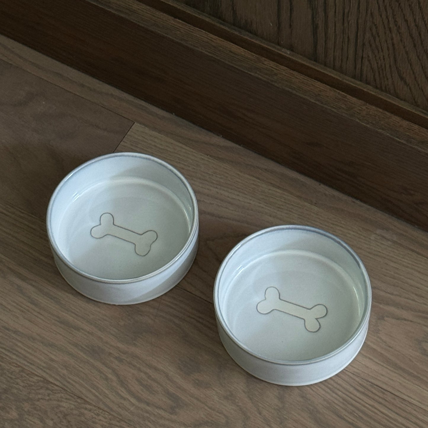 White Pottery Pet Bowl