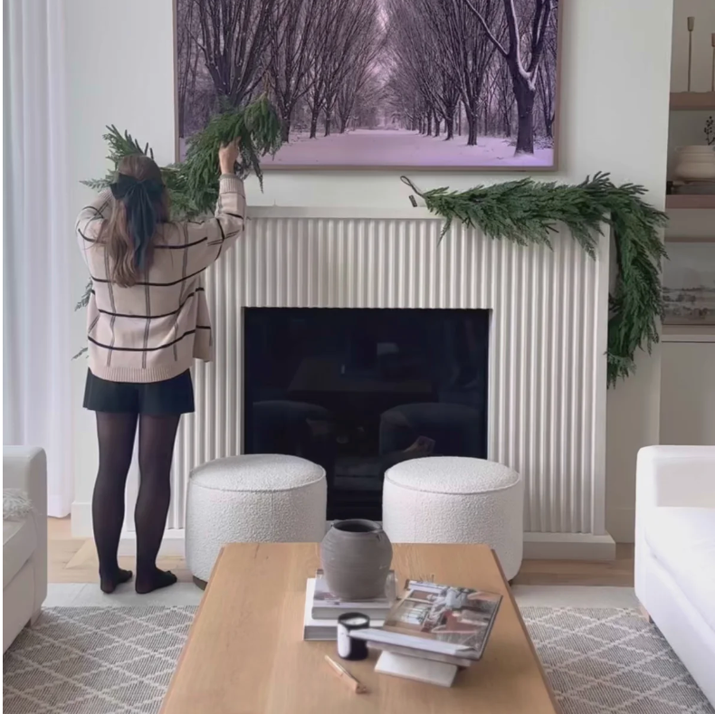 Festive Norfolk & Cypress Garland - 6ft