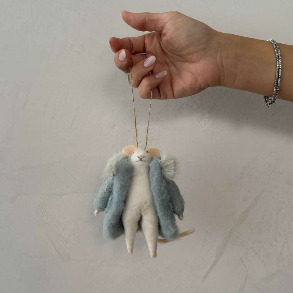 Super Puff Sofie Mouse Holiday Ornament