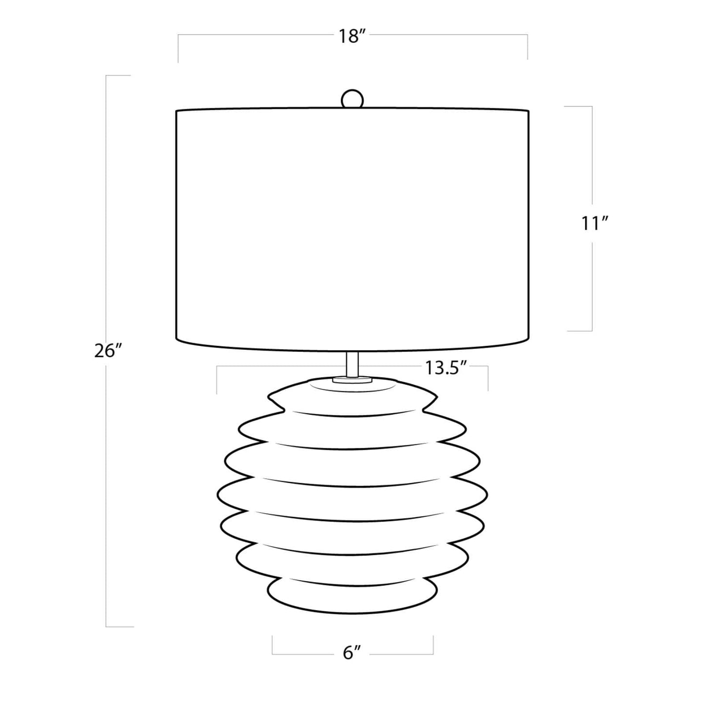Lampe de table ronde noire accordian
