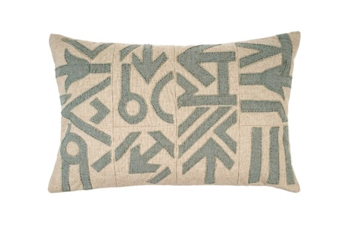 Rain Blue Patch Pillow Cover - 16" x 24"