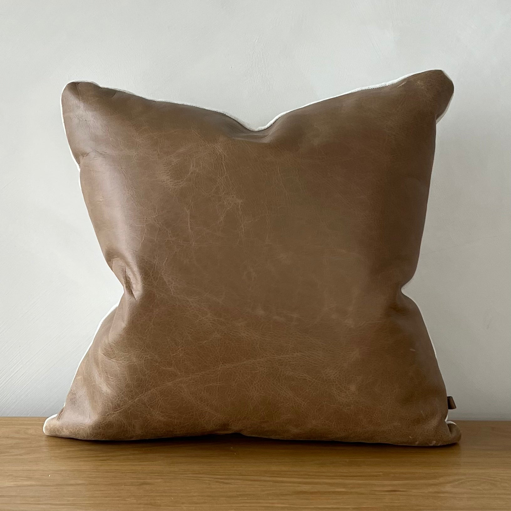 Cognac leather pillow clearance cover