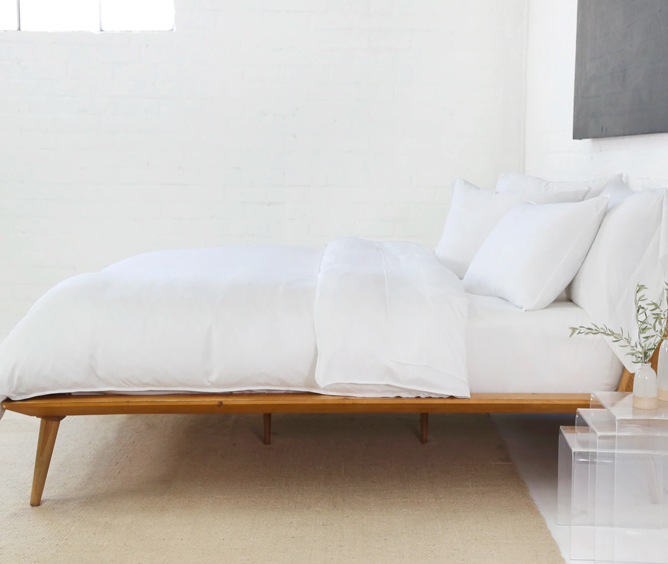 White Cotton Sateen Duvet Set