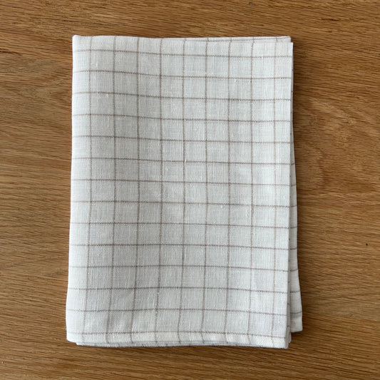 Daisy Checkered Linen Tea Towel