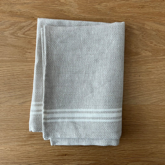 Jenna Natural Herringbone Tea Towel