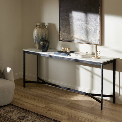 Hammered Iron Console Table