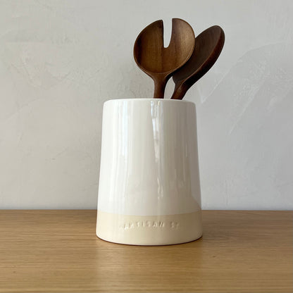 Artisan White Utensil Holder