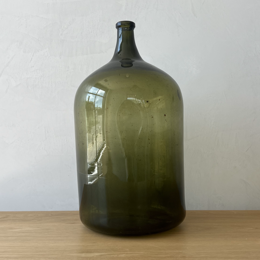 Antique Dame Jeanne Green Bottle