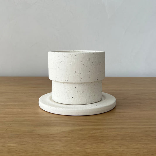 Air White Clay Pot and Saucer