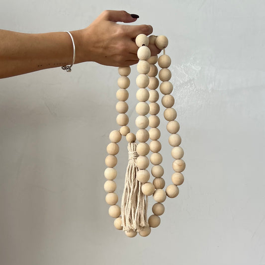 Tassel Natural Wood Blessing Beads