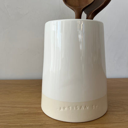 Artisan White Utensil Holder