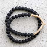 Boho Recycled Glass Beads - Black