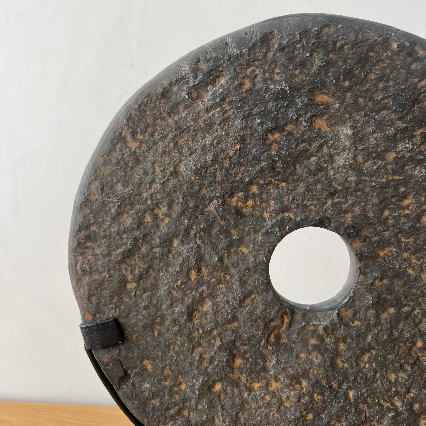 Lava Stone Disk with Iron Stand