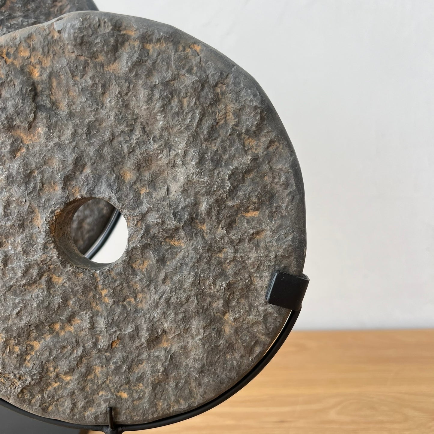 Lava Stone Disk with Iron Stand