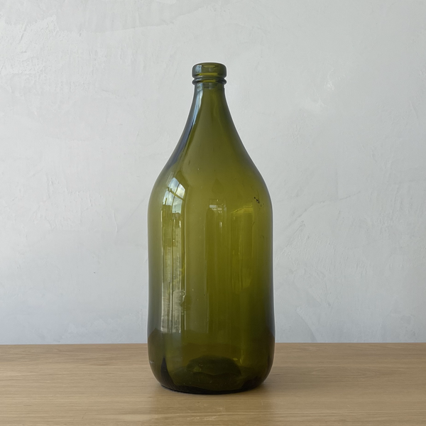 Antique Green Cylindrical Bottle