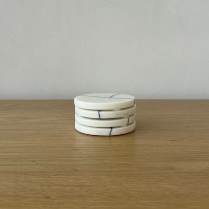 Pearl Veined Marble Coasters (Set of 4)