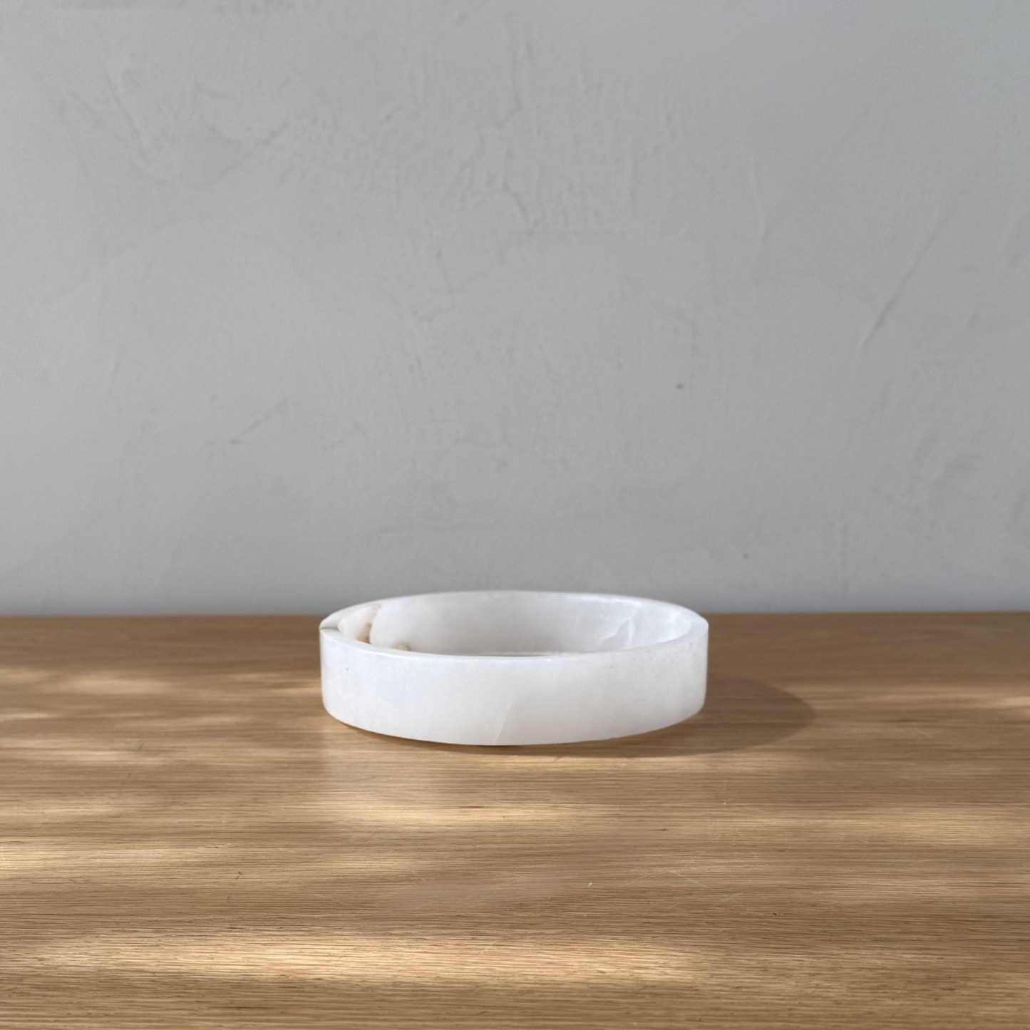 White Alabaster Round Tray