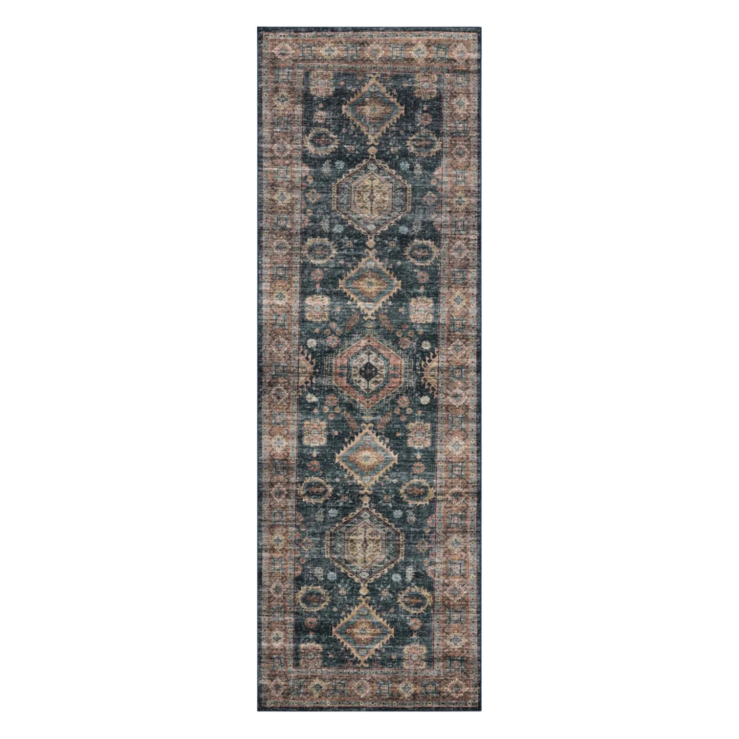 Anniston Machine Washable Runner - Denim Sunset