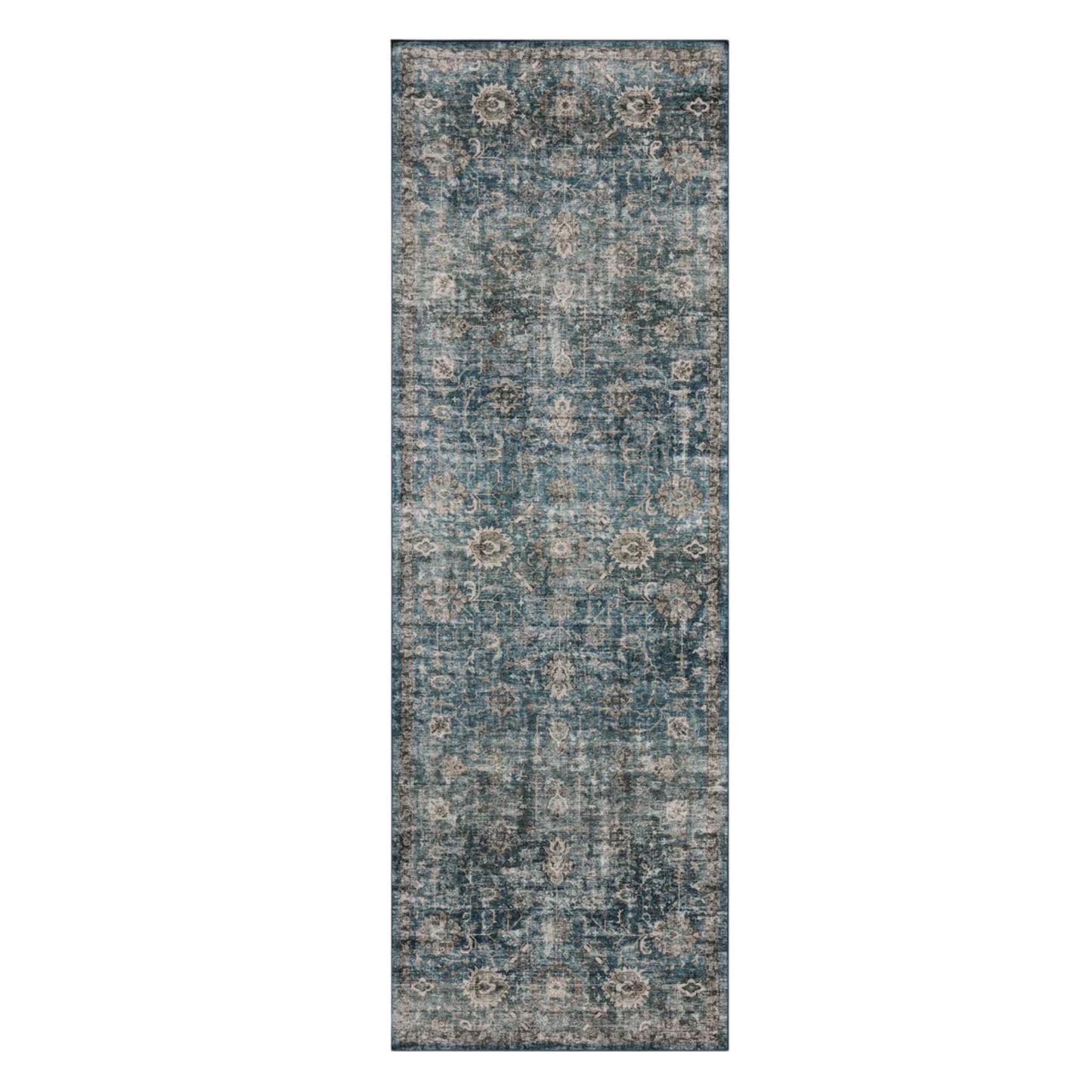 Anniston Machine Washable Runner - Lagoon Natural