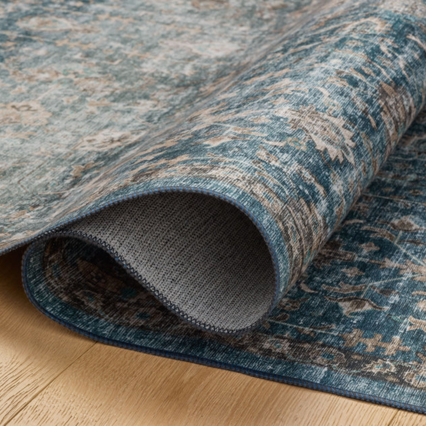 Anniston Machine Washable Runner - Lagoon Natural