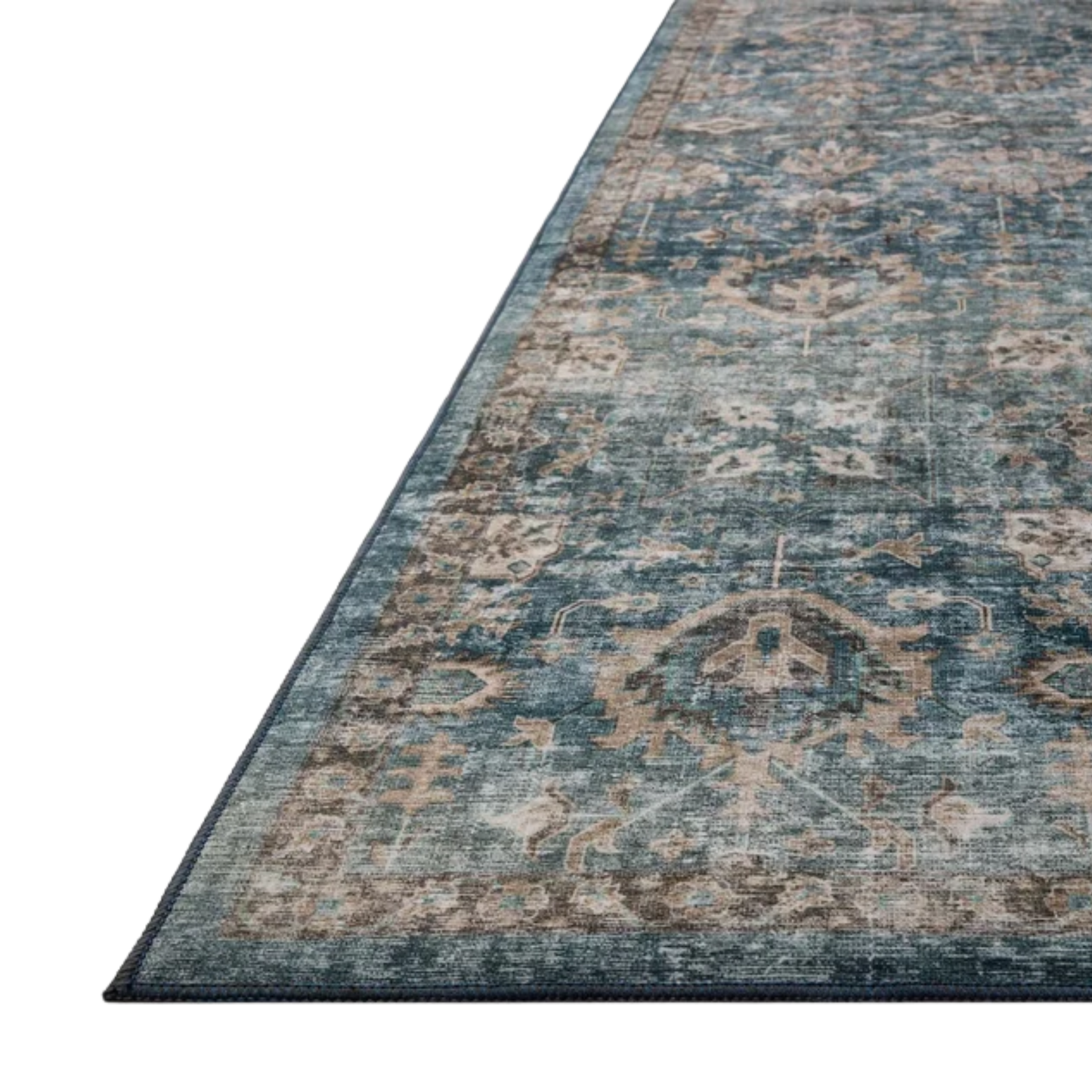 Anniston Machine Washable Runner - Lagoon Natural