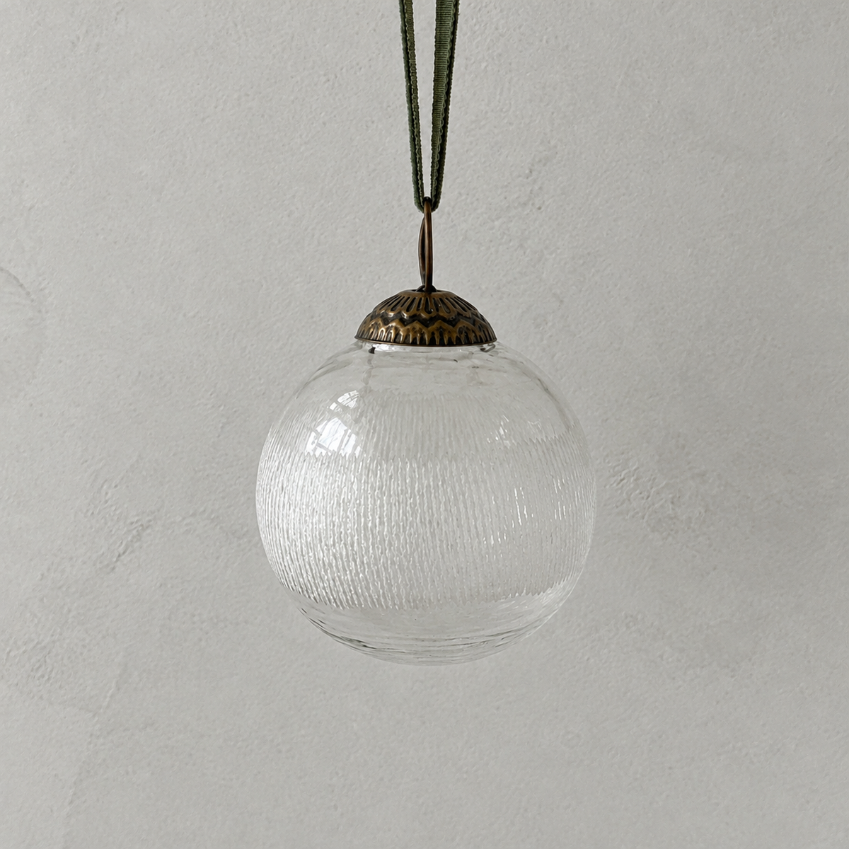 Frosted Etched Holiday Bauble Ornament