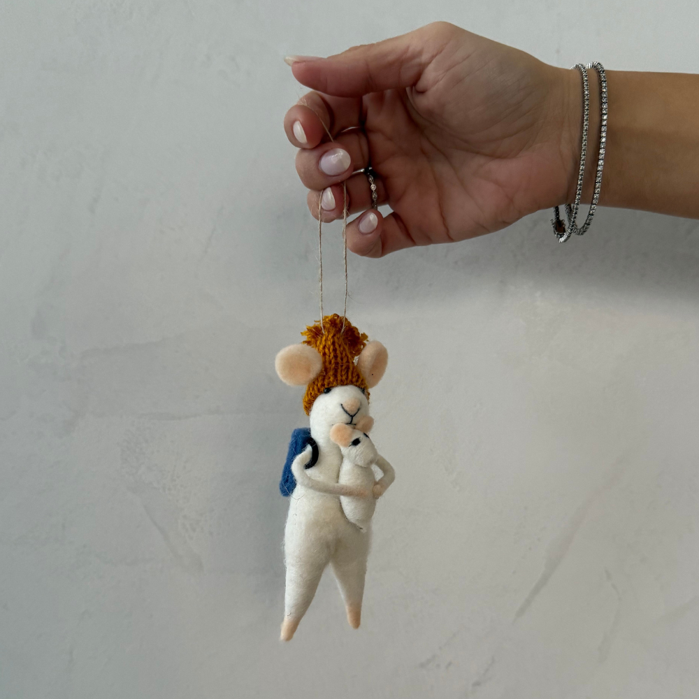 Doting Dad Mouse Holiday Ornament