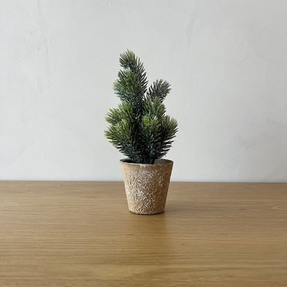 Faux Pine Tree in Paper Mache Pot