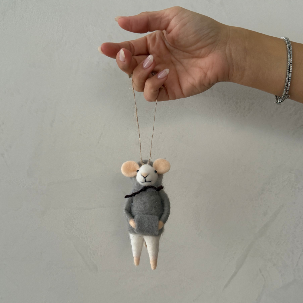 Hoodie Hayden Mouse Holiday Ornament