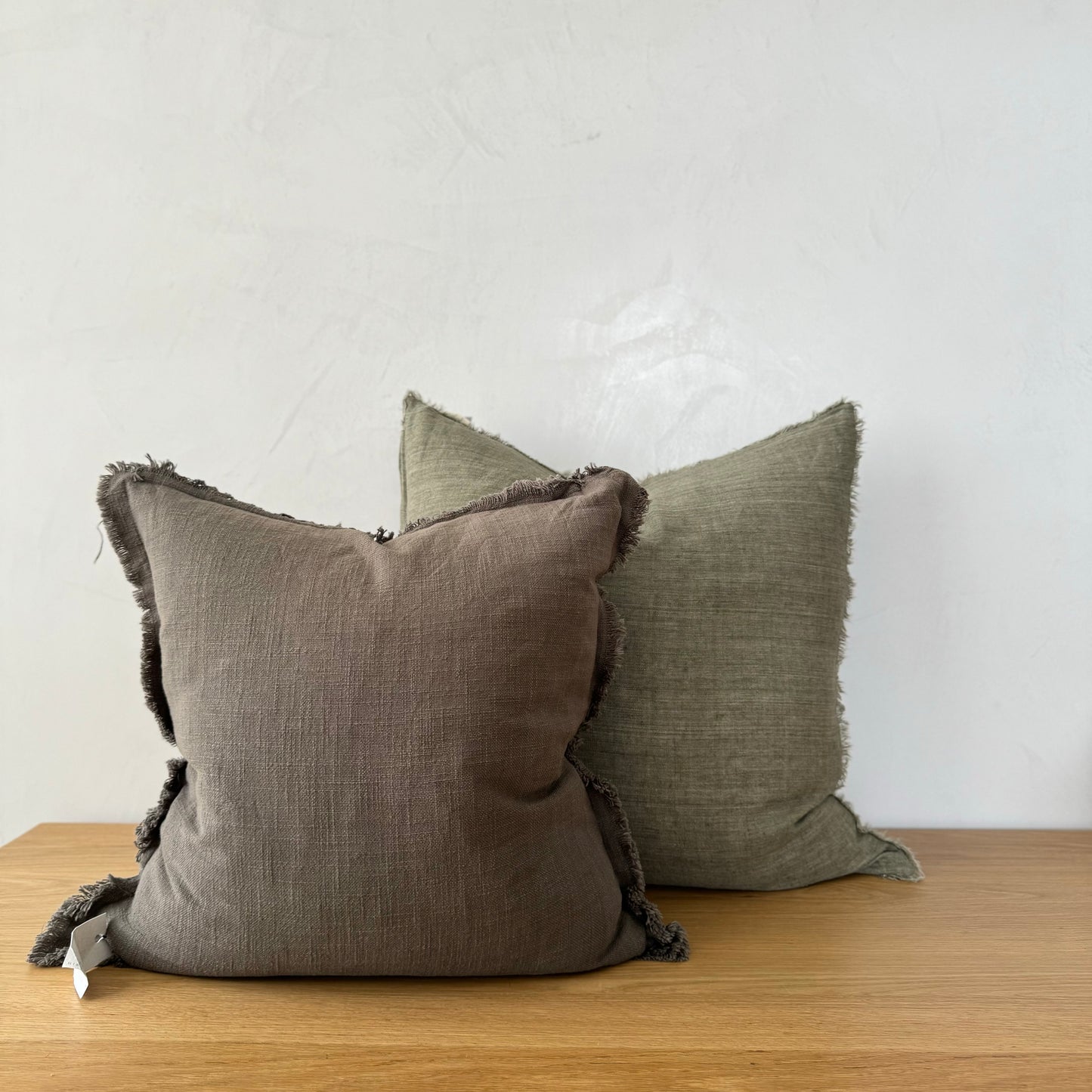 Forest Taupe Linen Pillow Cover - 24" x 24"