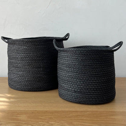 Mountain View Black Seagrass Baskets - Set of 2