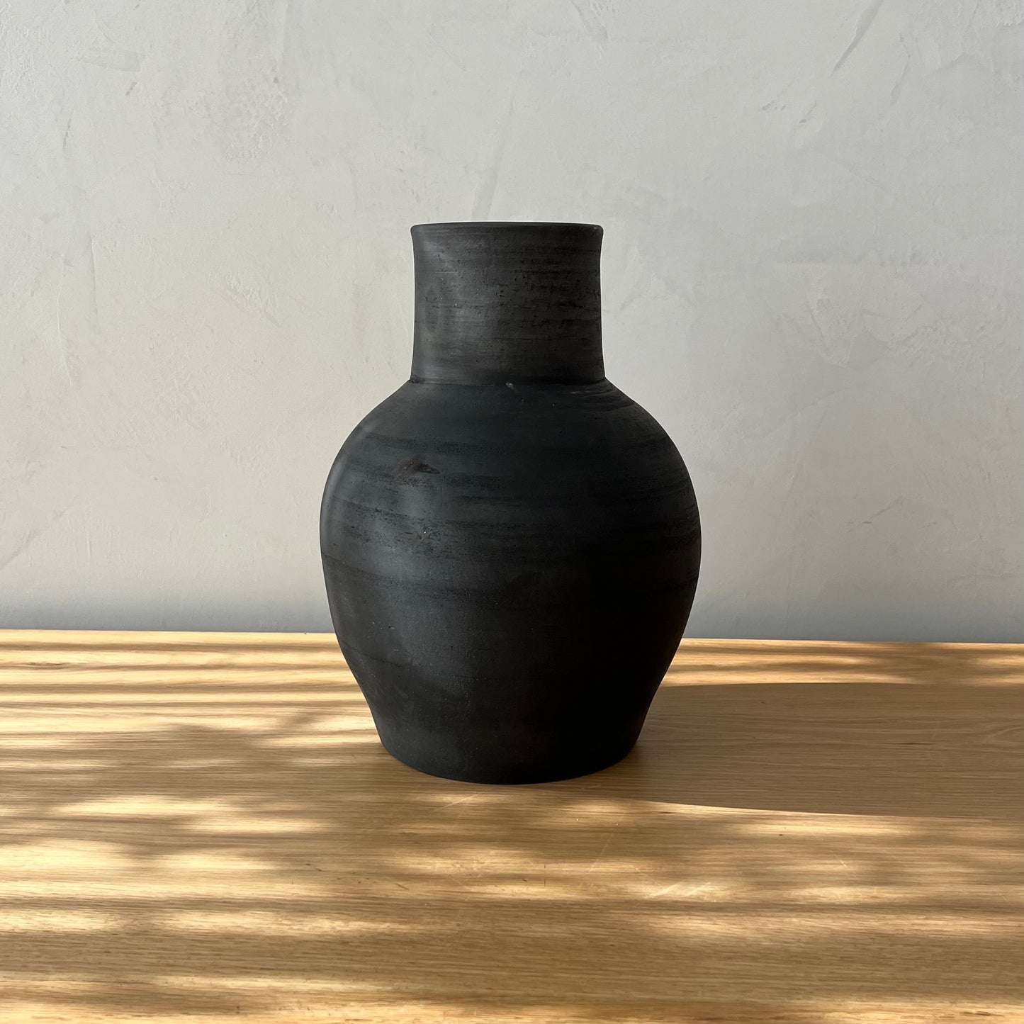 Luxe Black Terracotta Gourd Vase