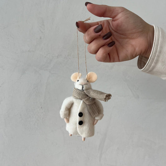 Winter Fashionista Wool Felt Mouse