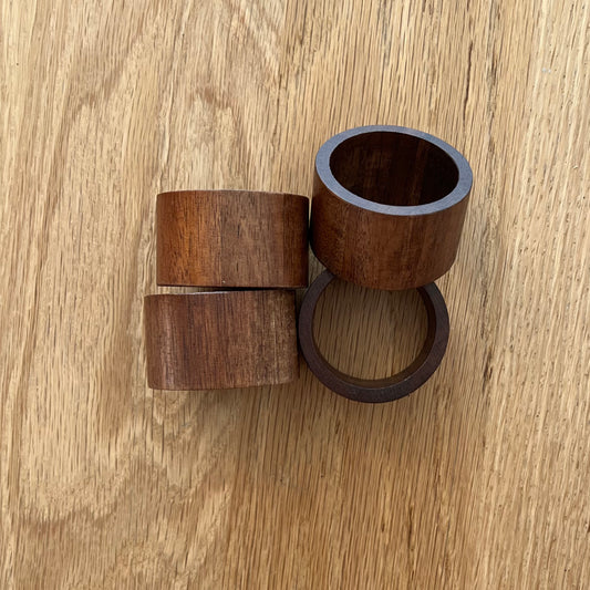 Lupin Round Wooden Napkin Rings - set of 4