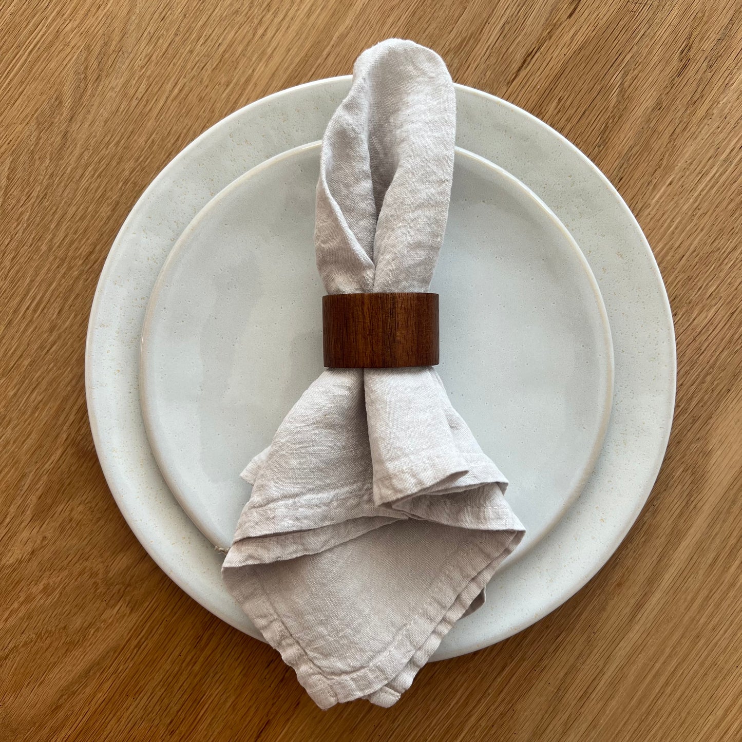 Lupin Round Wooden Napkin Rings - set of 4