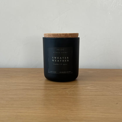 Sweater Weather Scented Candle - Leather & Spice