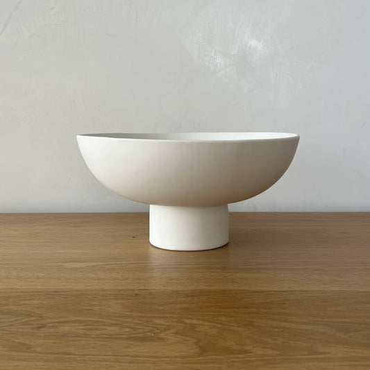 Dabou White Ceramic Footed Bowl