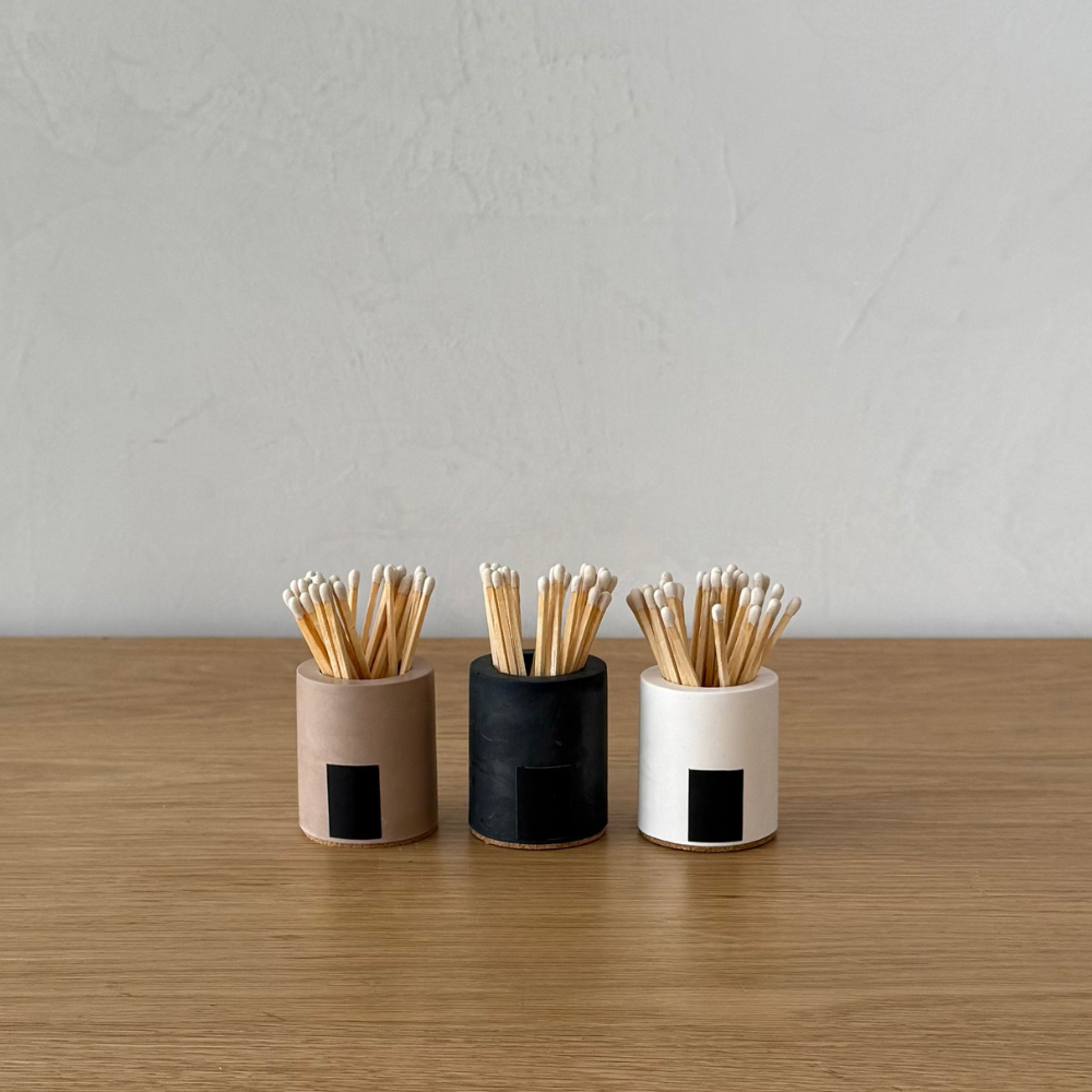 Cylinder Match Holder - White Matches
