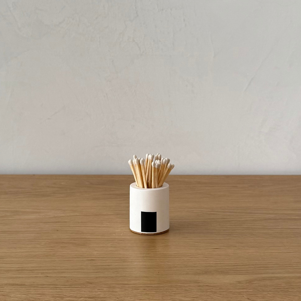 Cylinder Match Holder - White Matches