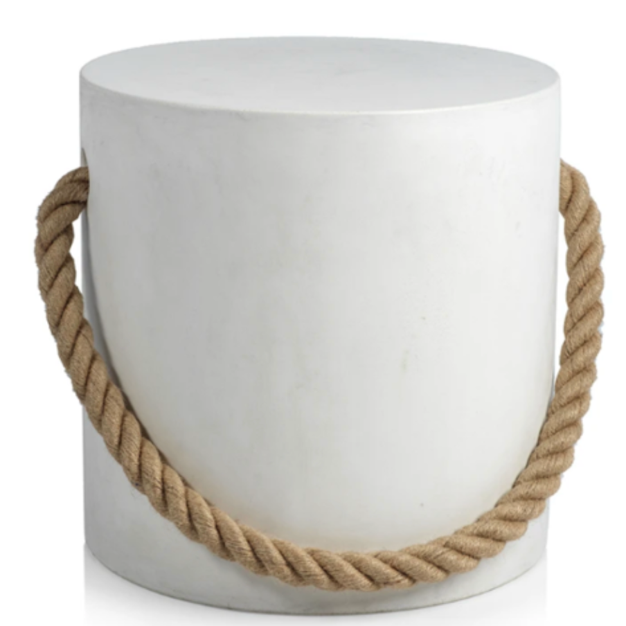 Stool With Rope Shop Stool with Rope (Rafael) - White – Hibou Home