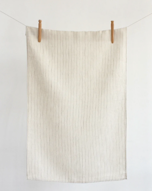 Lily Thin Striped Natural & Ivory Tea Towel