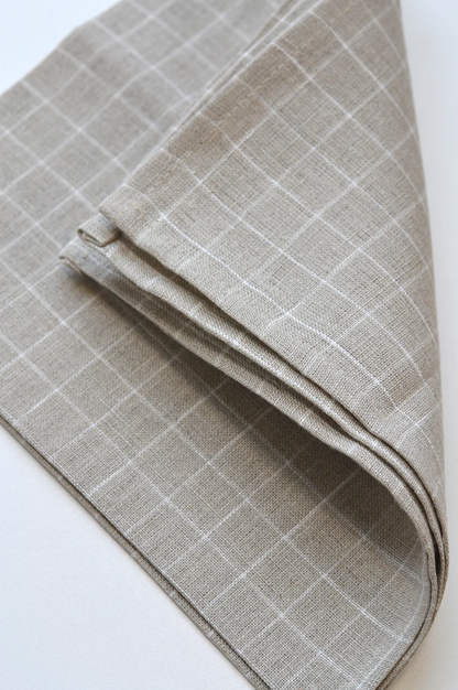 Daisy Checkered Linen Tea Towel