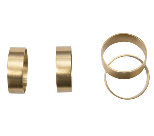 Dahlia Round Brass Napkin Rings - set of 4