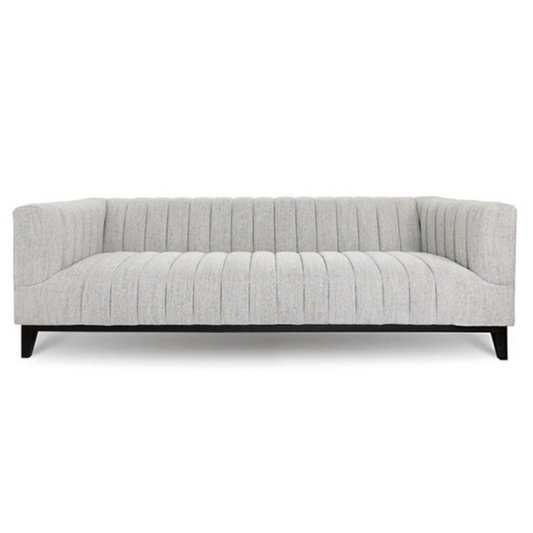 grey channel tufted sofa