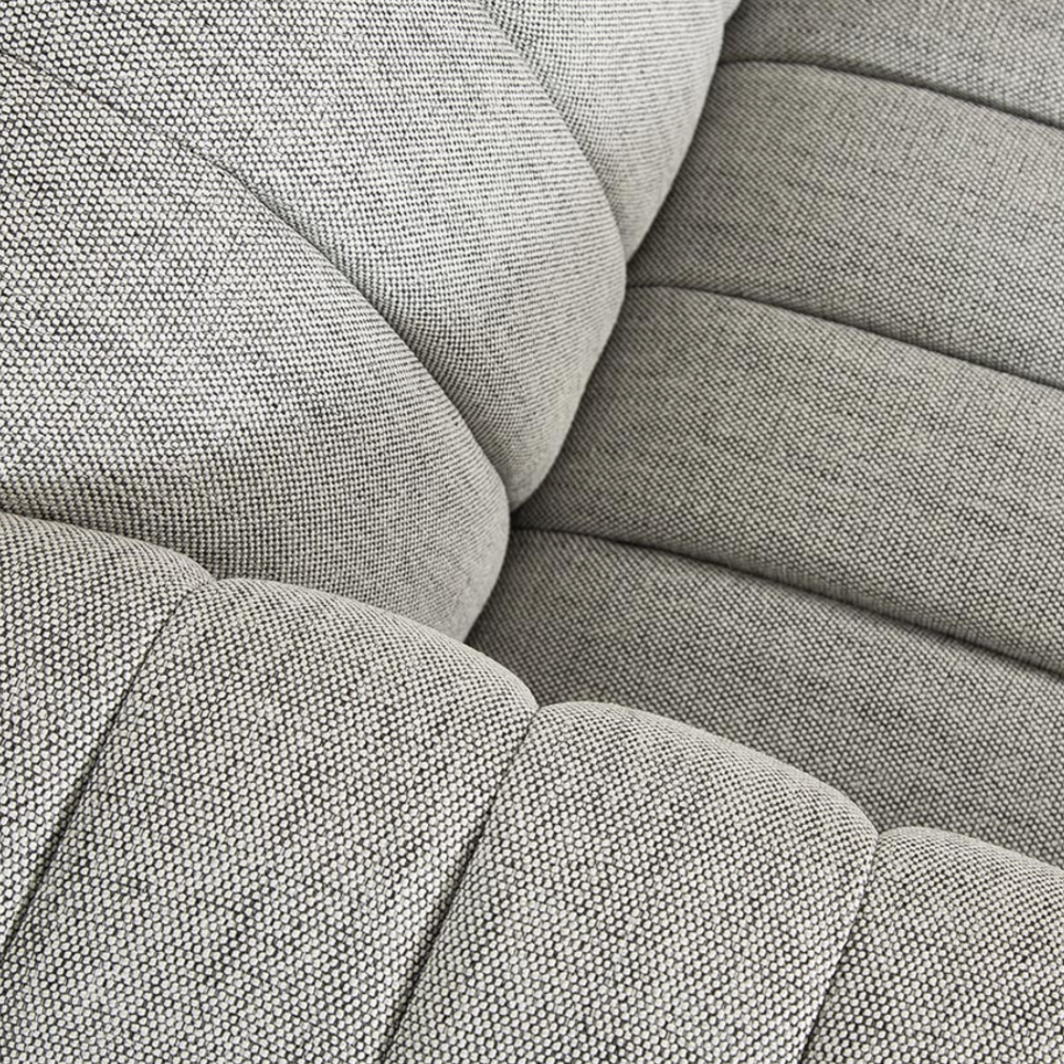 grey channel tufted sofa