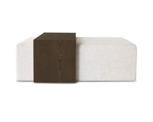 ottoman comes with waterfall table that slides over the top