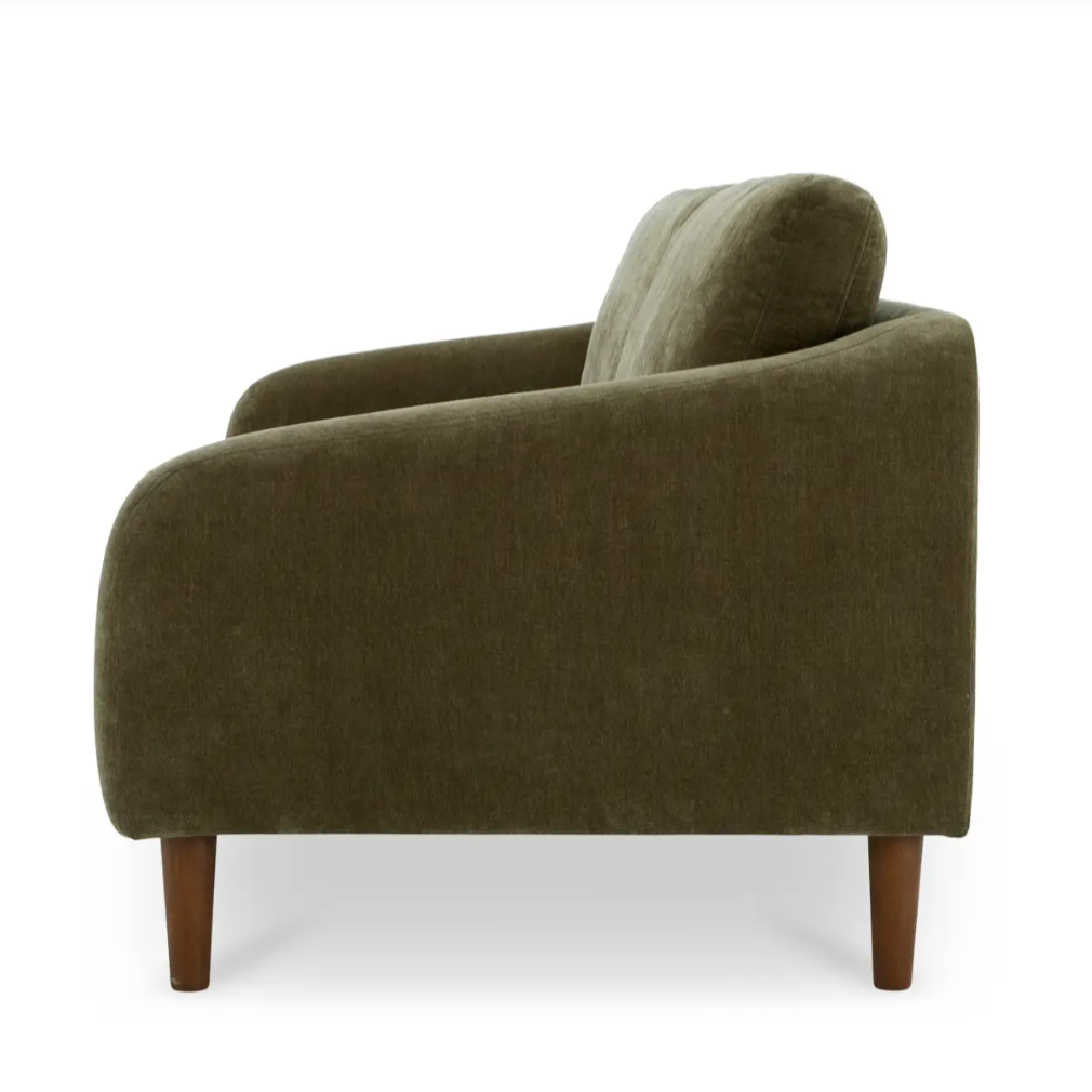 Green velvet sofa