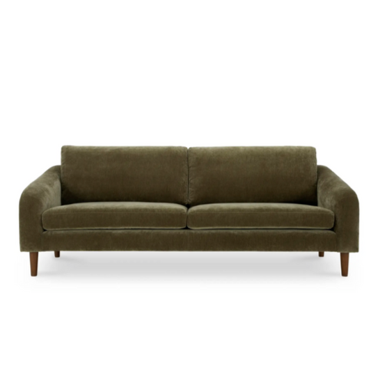 Green velvet sofa